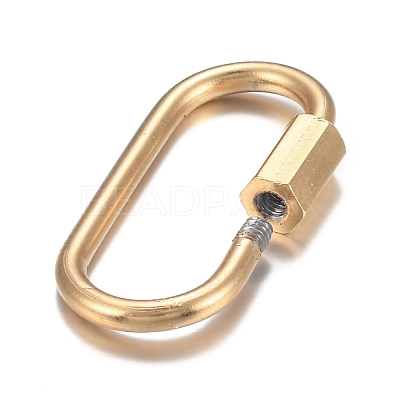 PVD Vacuum Plating 304 Stainless Steel Screw Carabiner Lock Charms STAS-H107-04A-G-1
