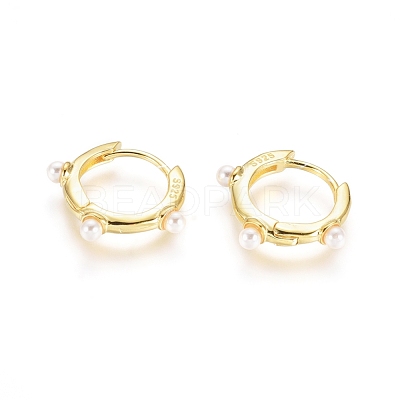 925 Sterling Silver Hoop Earrings STER-G031-06G-1