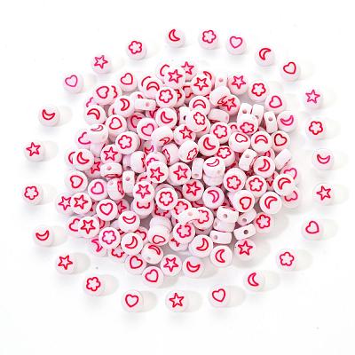 White Opaque Acrylic Beads MACR-YW0001-19E-1