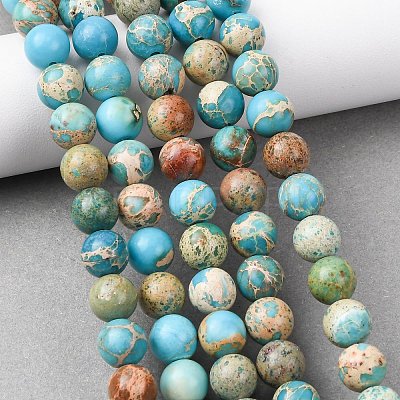 Natural Imperial Jasper Beads Strands G-A175B-8mm-03A-1