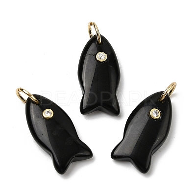 Natural Obsidian Pendants X-G-A297-01G-09-1