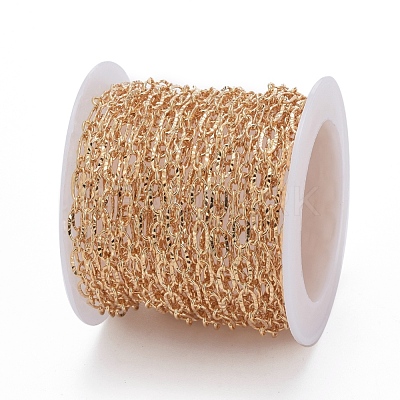 Brass Textured Oval Link Chains CHC-S004-07G-1