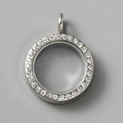 Alloy Crystal Rhinestone Locket Pendants LS-FIND-WH0061-50A-P-1