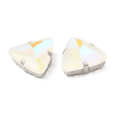 Mocha Fluorescent(MI) Triangle Sew on Rhinestone GGLA-Q086-01A-P01-1