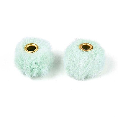 Imitation Rabbit Hair European Beads FIND-WH0126-574R-1