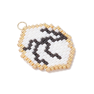 Glass Seed Beaded Twelve Constellations Pendants PALLOY-MZ00891-11-1