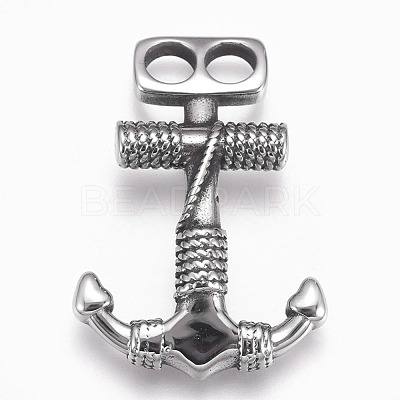304 Stainless Steel Hook Clasps STAS-O114-077AS-1