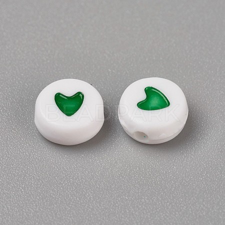 Acrylic Enamel Beads OACR-WH0003-04B-1