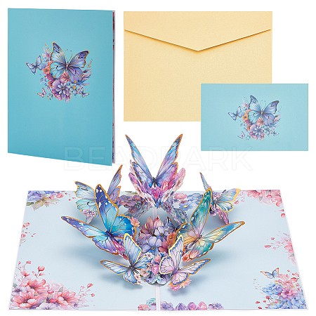 3D Pop Up Flower Paper Teachers' Day Greeting Card AJEW-WH0673-79-1