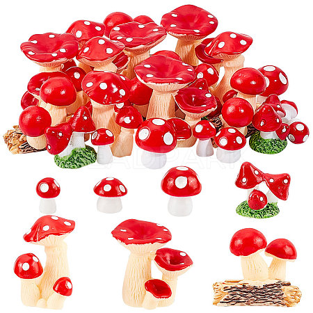 AHADEMAKER 124Pcs 7 Style Mini Resin Figurines DJEW-GA0001-33-1