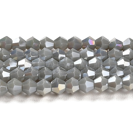 Opaque Solid Color Electroplate Glass Beads Strands EGLA-A039-P4mm-B14-1