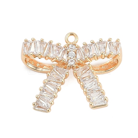 Brass Micro Pave Cubic Zirconia with Glass Pendants KK-Q026-04G-1