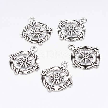 Tibetan Style Alloy Compass Pendants LS-TIBEP-S272-AS-FF-1