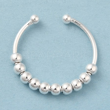 925 Sterling Silver Open Cuff Rings RJEW-P091-01C-S-1