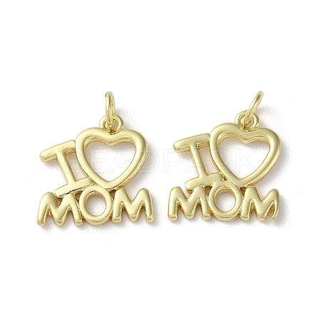 Mother's Day Rack Plating Brass Charms KK-P245-05G-1