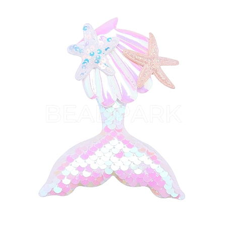 Mermaid Fishtail Sequins Plastic Alligator Hair Clips PW-WG2684B-07-1