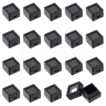 Acrylic Square Loose Diamond Box with Visible Window CON-WH0088-76A-02-1