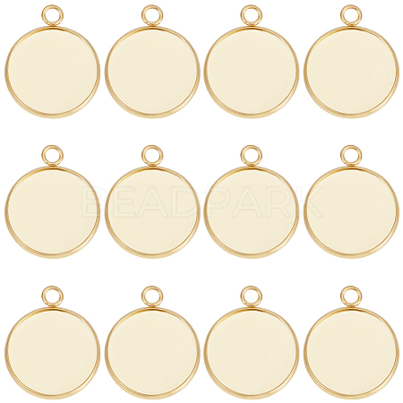 40Pcs 304 Stainless Steel Pendant Cabochon Settings STAS-BBC0006-24B-G-1