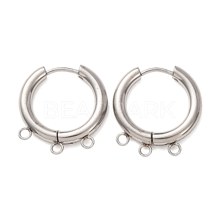 304 Stainless Steel Huggie Hoop Earring Findings STAS-D183-03G-P-1