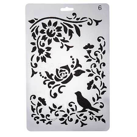 1Pc Plastic Reusable Drawing Painting Stencils Templates DIY-DJ0001-09C-1