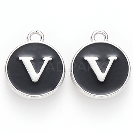 Platinum Plated Alloy Charms X-ENAM-S118-02V-P-1