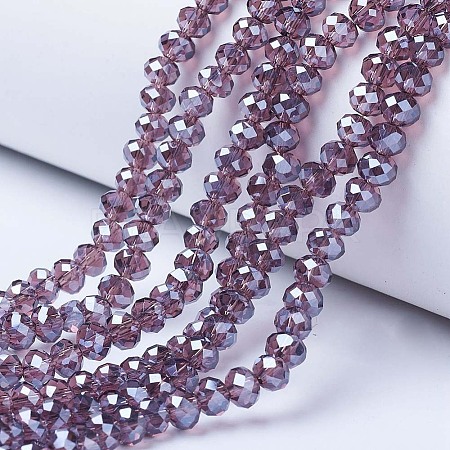 Electroplate Glass Beads Strands EGLA-A034-T1mm-A05-1
