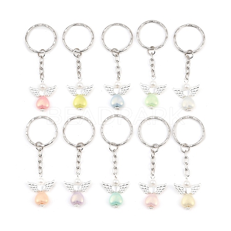 100Pcs Alloy Acrylic Keychains KEYC-JKC01277-1