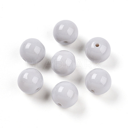 Opaque Solid Color Glass Beads GLAA-N007-10mm-A08-1