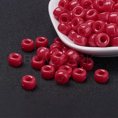 Opaque Acrylic European Large Hole Beads PL338-5-1
