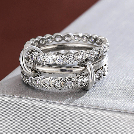 Brass Micro Pave Cubic Zirconia Finger Rings WG3D341-02-1
