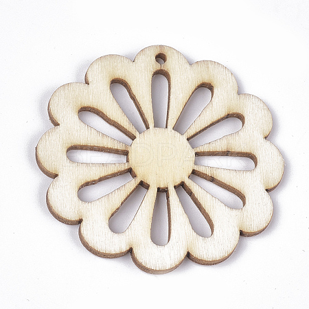 Undyed Wood Big Pendants WOOD-T016-09C-1