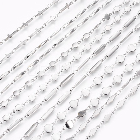 304 Stainless Steel Link Chain Necklaces NJEW-F242-01P-1