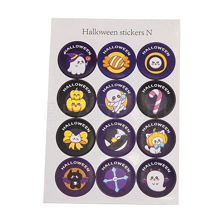 Halloween Theme Plastic Stickers STIC-C009-01I-1