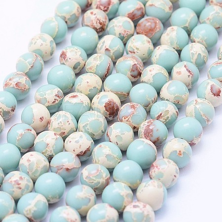 Synthetic Imperial Jasper Beads Strands G-F531-10mm-H03-1