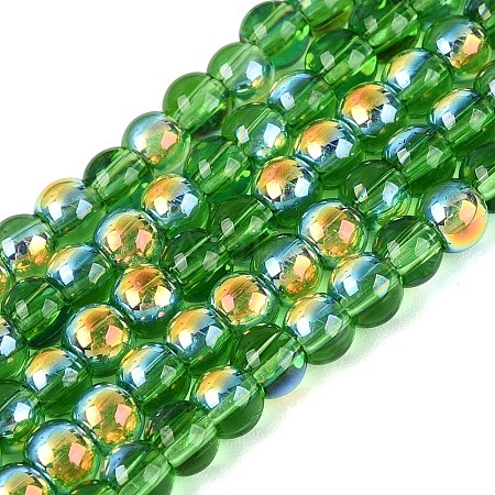 Electroplate Transparent Glass Beads Strands EGLA-Q132-4MM-A06-1