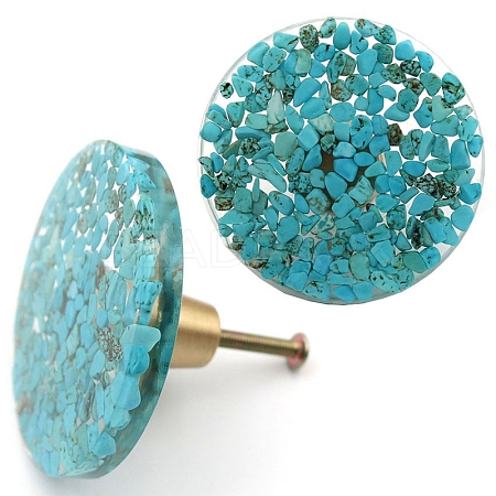 Synthetic Turquoise & Resin Box Handles PW-WG37065-06-1