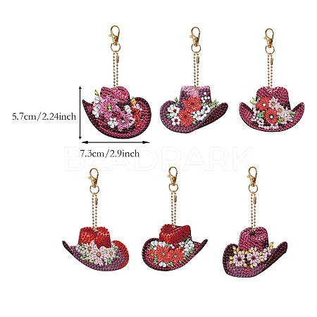 Flower Hat DIY Pendant Decoration Diamond Painting Kit PW-WG43605-01-1