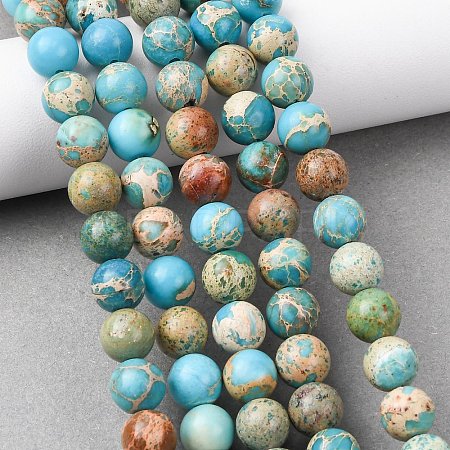 Natural Imperial Jasper Beads Strands G-A175B-8mm-03A-1