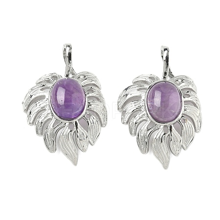 Natural Amethyst Pendants G-L623-04P-06-1