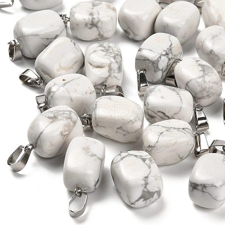 Natural Howlite Pendants G-Z067-03P-08-1