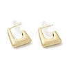 Alloy Trapezoid Stud Earrings with 925 Sterling Silver Pin EJEW-G310-01G-1