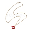 Natural Rainbow Moonstone and Handmade Glass Beaded Rhombus Pendant 304 Stainless Steel Cable Chain Necklaces NJEW-MZ00124-02-4