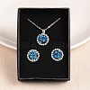 Druzy Resin Pendant Necklaces & Stud Earrings Jewelry Sets SJEW-JS00847-01-1