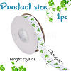 Saint Patrick's Day Polyester Shamrock Printed Grosgrain Ribbons SRIB-WH0011-304B-2