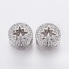 (Holiday Stock-Up Sale)Brass Micro Pave Cubic Zirconia European Beads OPDL-P001-63-1