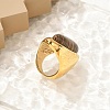 Teardrop Natural Tiger Eye Finger Rings RJEW-Q007-07G-3