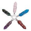 5Pcs 5 Style Natural Gemstone Pendants G-SZ0001-13-1