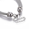 304 Stainless Steel Mesh Chain Bracelets BJEW-O173-01-4