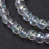 13 inch AB Color Plated Round Glass Beads X-GR6mmC28-AB-2