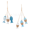 SUPERFINDINGS 2Pcs 2 Colors Mediterranean Style Natural Wood Pendant Ornaments HJEW-FH0001-03-1